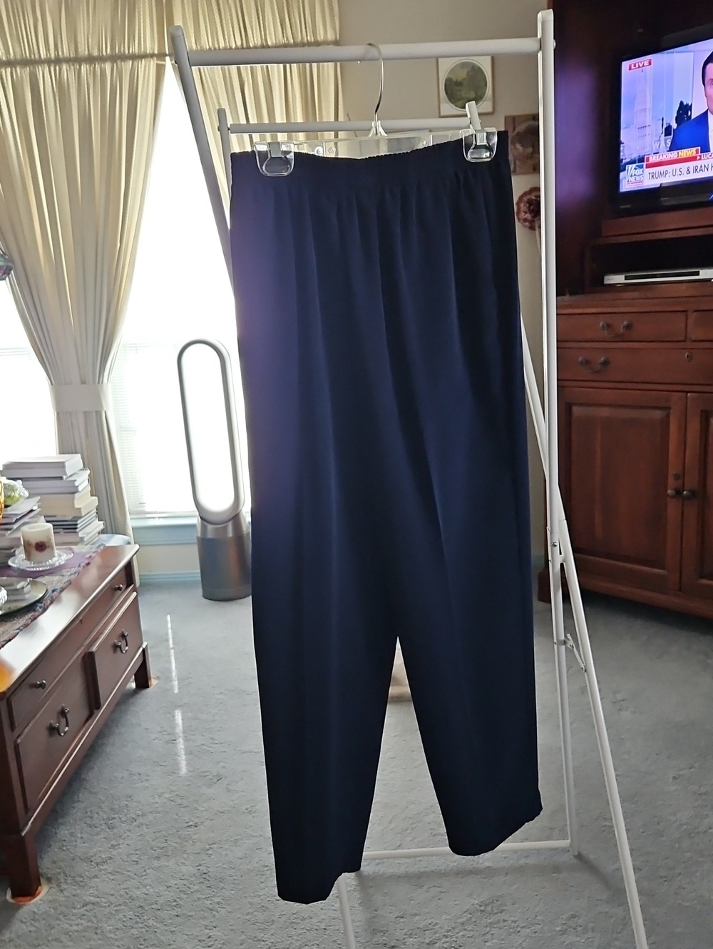 Ladies Navy Elastic Waist Pant